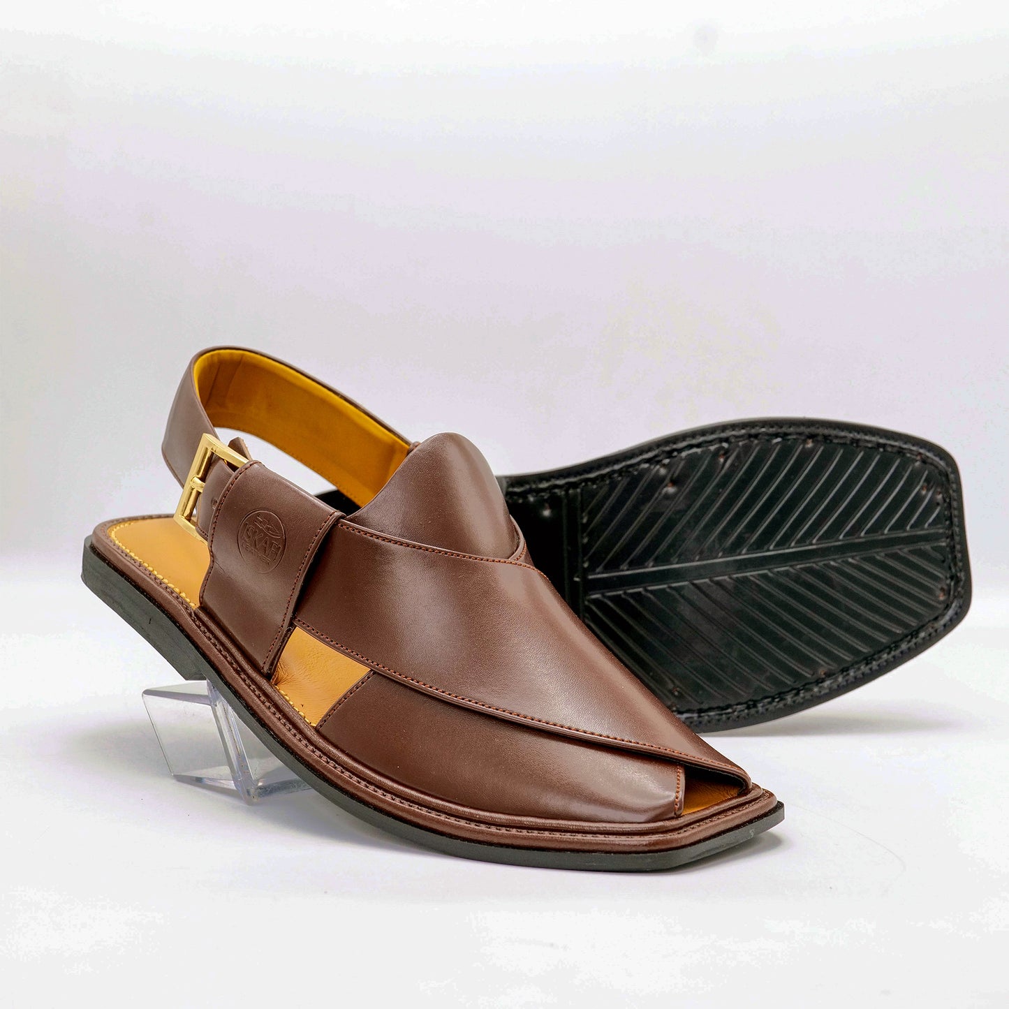 Smart Zalmi 001 Brown Simple Chappal
